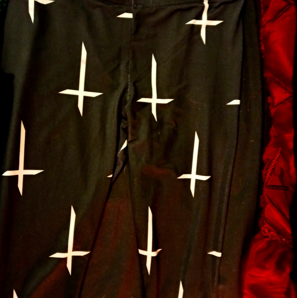 Lipservice inverted cross/dagger leggings